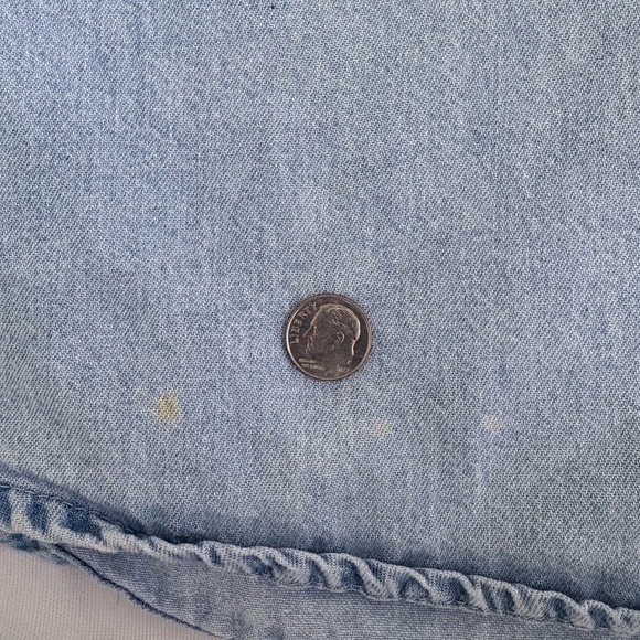 Vintage Denim Flamingo Embroidered Long Sleeve Button-Up Shirt - Picture 7 of 9